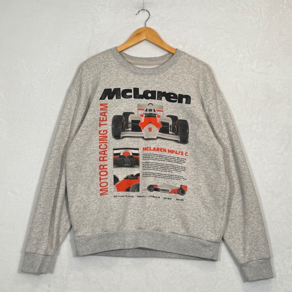 McLaren Gray Formula 1 Racing Graphic Sweatshirt Medium